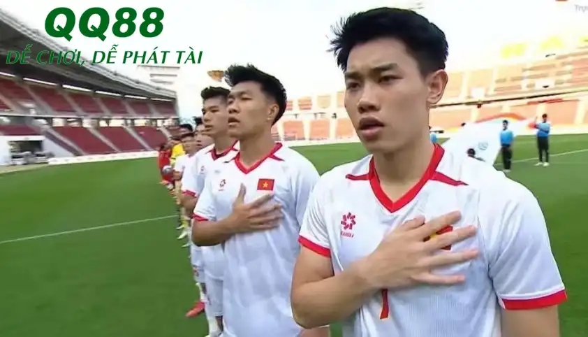 Các cầu thủ U22 Việt Nam đã hát quốc ca 