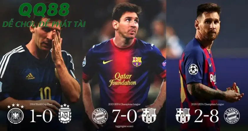 Messi nhiều lần nhận thất bại mỗi khi đối đầu Muller trong quá khứ